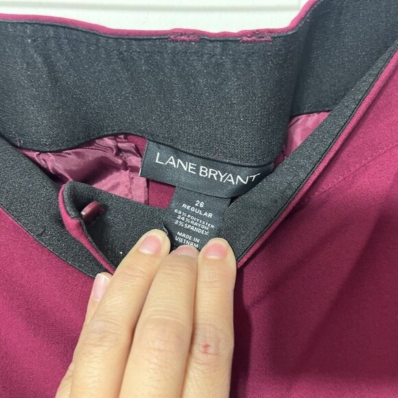 Lane Bryant Women's S Dress Pants Burgundy Size 26R EUC - Picture 5 of 7